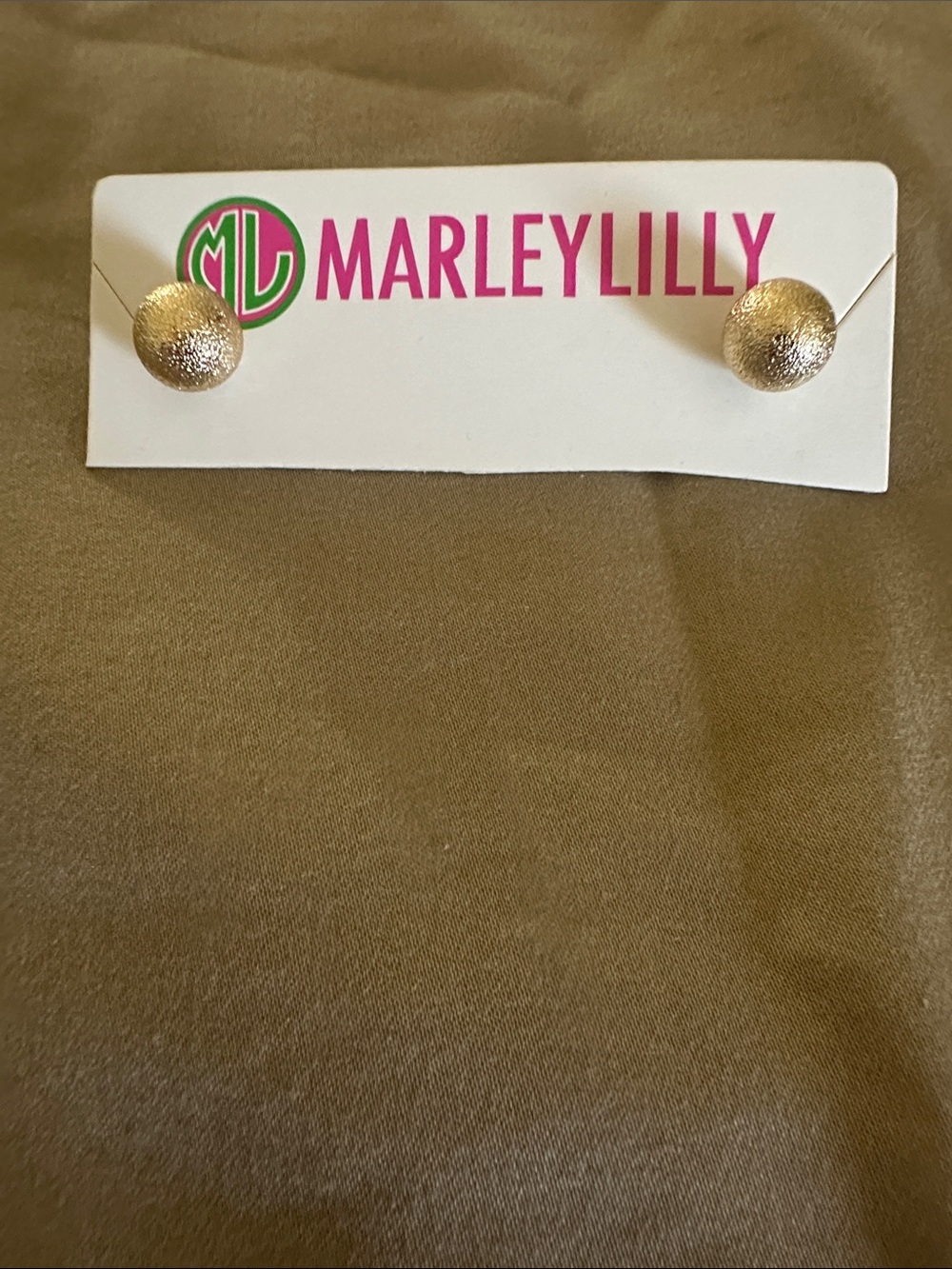 **BUNDLE 3 ITEMS FOR $10!!! Marley Lilly Gold Textured Ball Stud Earrings